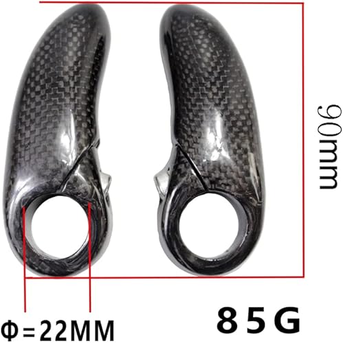 Miniatura 7 de 1 par de extensores de manillar de bicicleta de montaña extremos de fibra de carbono 3K MTB bicicleta vicemanillar