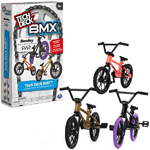 Tech Deck 6065312, BMX-Finger-Fahrrad, 3er-Pack, Mehrfarbig Cover