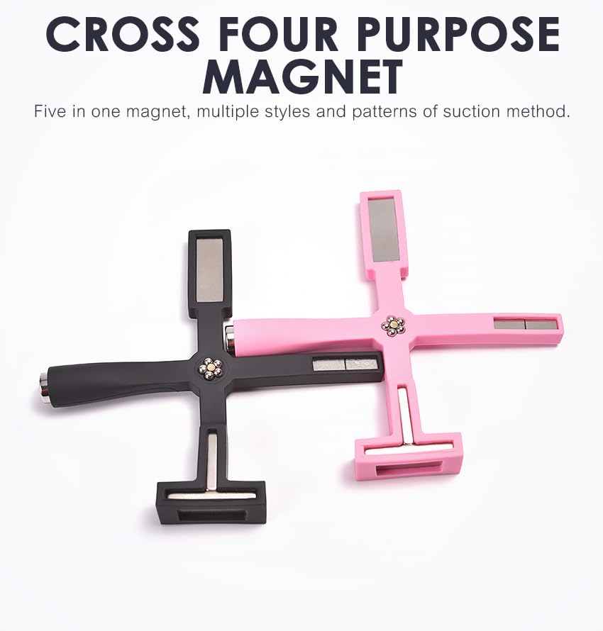 Cat Eye Magnet for Nail Art 5 in 1 Multi-function Cat Eye Nail Magnet Tool with Silicone sleeve Protective Case Strong Suction Cat Eye Magnet Pen for Cat Eye Gel Nail Polish (Pink, 1) image 4
