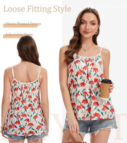 Image of Camisoles for Women with Built in Bra Adjustable Strap Tank Tops Cami Sleeveless Summer Tops for Workout Sleeping Traveling