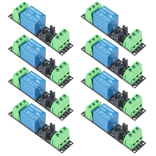 ALAMSCN 8 Stück 1 Kanal 3V Relais Modul mit Optokoppler Opto-Isolation Hochpegel-Trigger 1 Channel Relay Power Switch Module für Arduino Cover