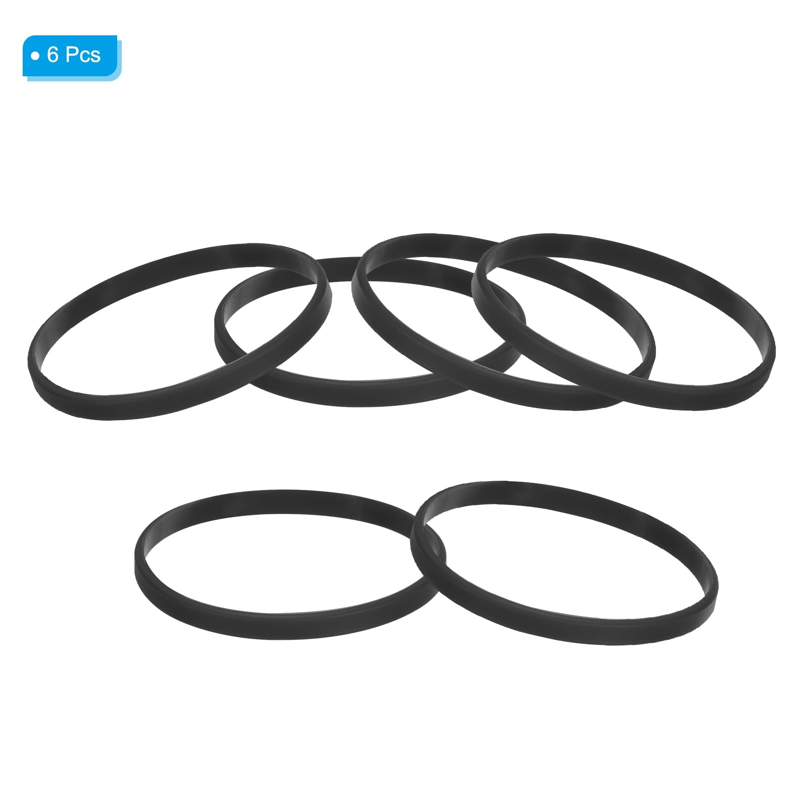 PATIKIL Silicone Bracciali, 6pz Colorati Gomma Bracciali bianco Elastici Sport Fasce per Adulti Adolescenti Sport Squadra Giochi, Nero