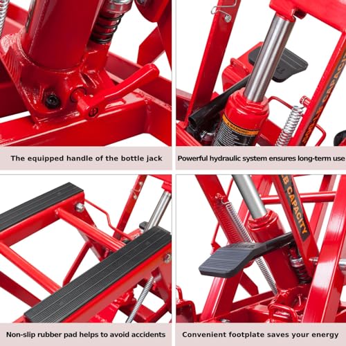 Image of BIG RED 1500 lb Hydraulic Motorcycle Lift Jack: Powersports Lift Jack Stand Table for ATV, Dirt Bike, UTV and Snowmobile