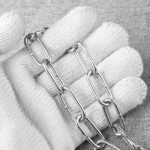 FTXanty Kette Edelstahl Stahlkette 2 Pcs 2mm 2m Kettenglieder Edelstahl Ketten + 4 pcs Karabiner Gliederkette Verlängerungskette für Aufhängen Ankerkette Haengematte -Alle 4m