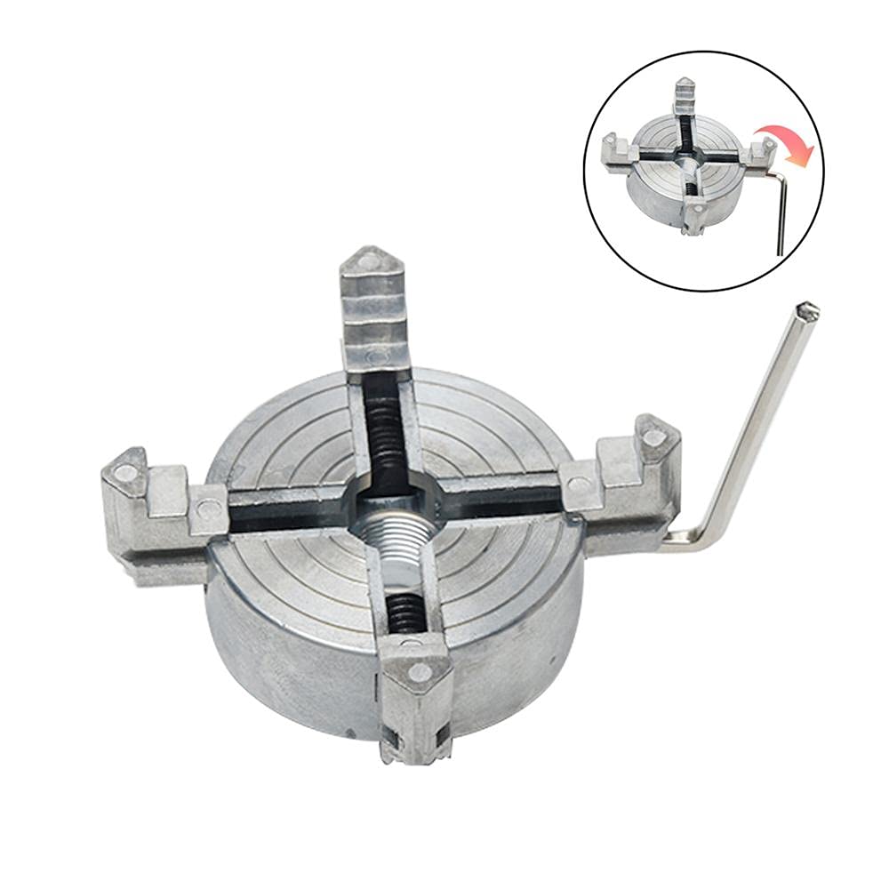 Mandrino 4 griffe per Trapano in lega di zinco Mini tornio Mandrino M12 * 1 Mandrino Trapano elettrico a mano Biella Utensile elettrico per mini tornio in metallo