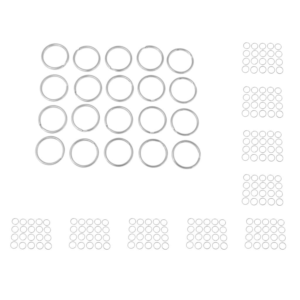 10 set di 20 portachiavi a forma di foglia, anelli per portachiavi, artigianato, 1,8 x 28 mm