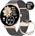 LIGE Ultra-Thin Smart Watch pour les femmes (Réponse/Faites des appels),1.43" Affichage permanent (2 Straps) Smart Watch avec taux d'eau/de chaleur,Clories Tracker 100+ Modes sportifs Smartwatch (Rose Gold)