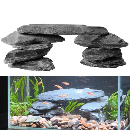 Hygger CO2 Natural Slate Stone Rocks for Aquascaping, Reptile Basking Platforms & Fish Tank Decor...