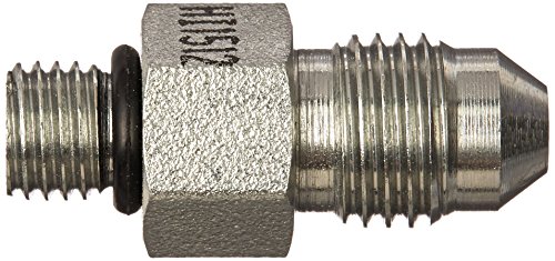Image of Brennan Industries 6400-04-02-O Steel Straight Tube Fitting, 7 /16 inch-20 SAE x 5 /16 inch-24 SAE ORB Thread, 1 /4 inch Male JIC x 1 /4 inch Male O-Ring Boss