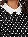 MakeMeChic Women's Peter Pan Collar Short Sleeve Polka Dot Shift Dress Black L