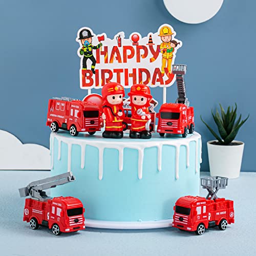 31 pezzi pompiere decorazione per torte, camion