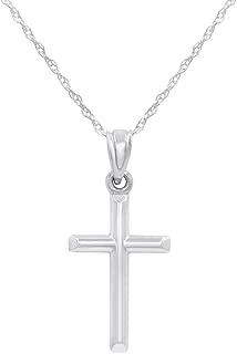 14K Gold Cross Pendant Necklace on an 18 inch 14K Gold Chain - coolthings.us