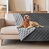 gogobunny 3X Stronger Waterproof Pet Blanket, Scratch Proof Furniture Protector for Dogs Cats, Reversible Cover 52x82 Inch, Dark Grey/Light Grey