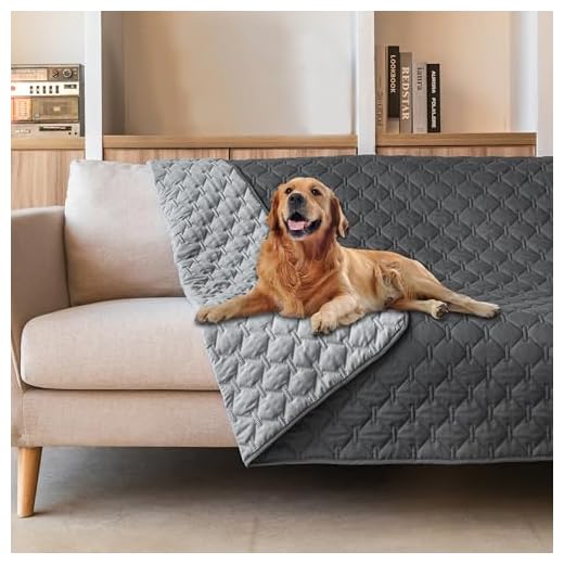 gogobunny 100% Double-Sided Waterproof Dog Bed Cover Pet Blanket Sofa Couch Furniture Protector for Kids Children Dog Cat, Reversible (52x82 Inch (Pack of 1), Dark Grey/Light Grey)