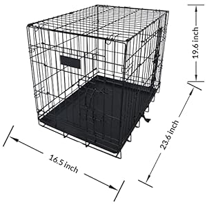 Foldable double door dog crate with leak proof track 24 inch   cucciolini doodles