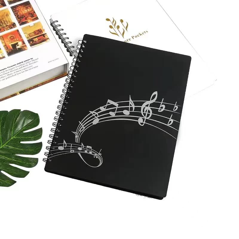 Dossier Rangement Partitions Musique A4 - 20 Poches - Clé De Sol - Pour Musiciens - Polypropylène
