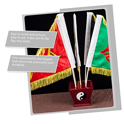 Bagua Rack et Support Mât de Drapeau Bouddhiste Doré Vintage Cabilock