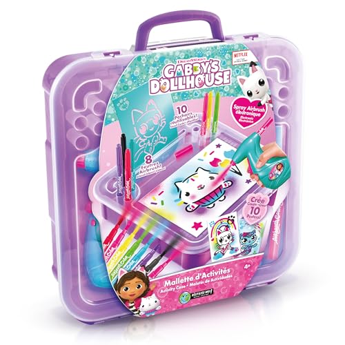 Canal Toys - Airbrush Art - Malette d'Activités Manuelle Gabby et la Maison Magique pour Enfants de 6 Ans+ - Idée Cadeau pour Personnaliser tes Posters avec un Aérographe Electronique - GAB 024