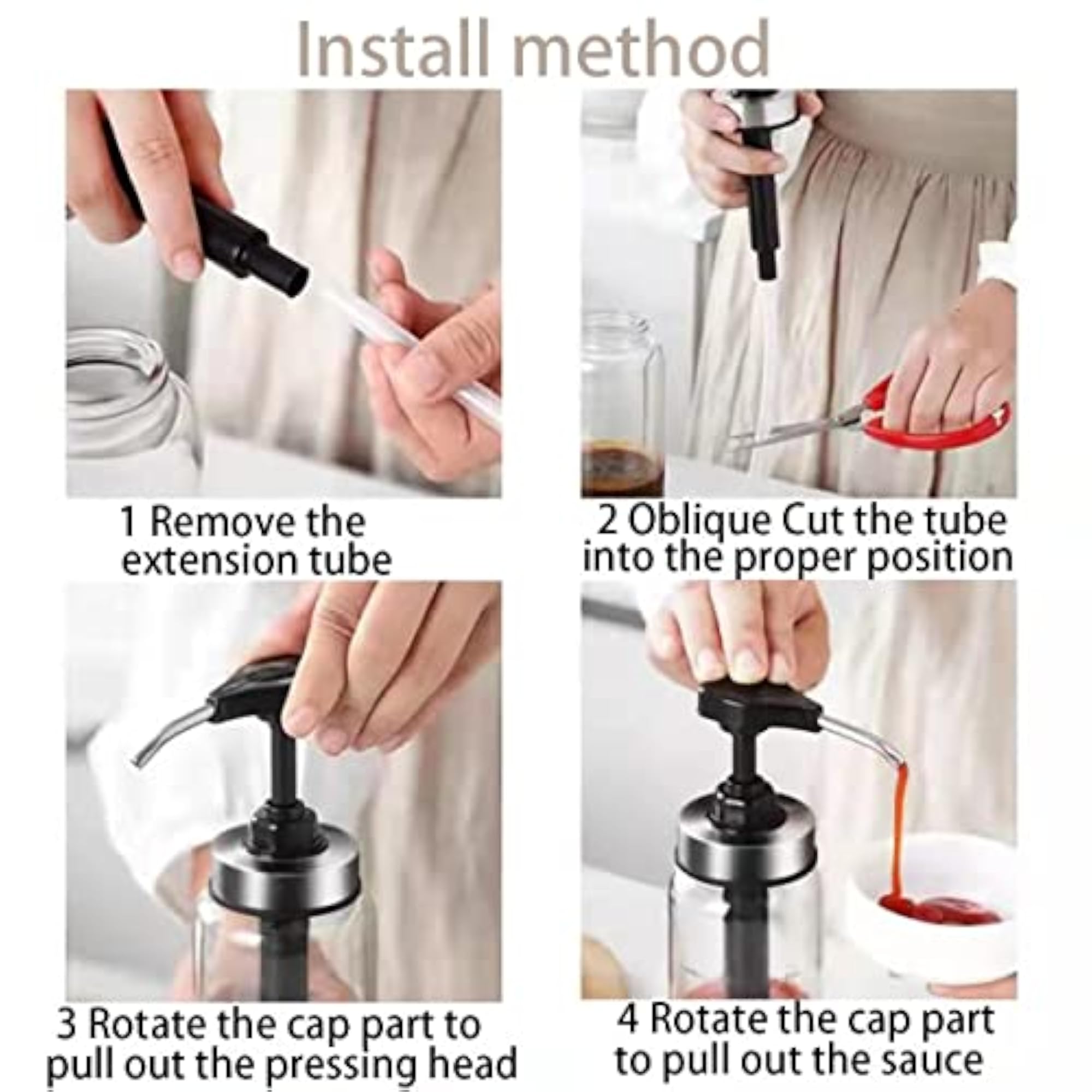 Sauce Squeeze Bottle Set, No Drip, Lead-Free Glass