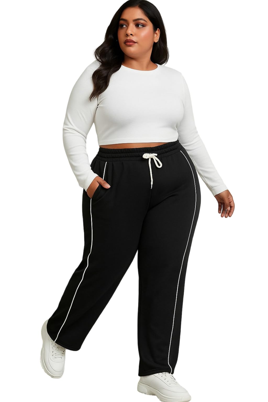 Women's Track Pants | Plus Size Trackpants for Women | Stylish Gym & Yoga Pants | Striped Lounge Wear | Loose Fit Joggers | Casual Pyjamas