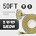 50FT Outdoor Extension Cord with Multiple Outlets, 12/3 Gauge Heavy Duty, 15A 1875W, 3 Prong with LED Light & Locking Plug, Weather Resistant, ETL Certified for Lawn Mower, Tools, Christmas Lights