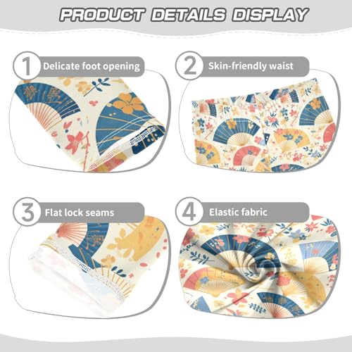 KLL Hand Drawn Cute Japanese Fans Toddler Baby Girl Basic Leggings Soft High Waisted Sweatpants Running3