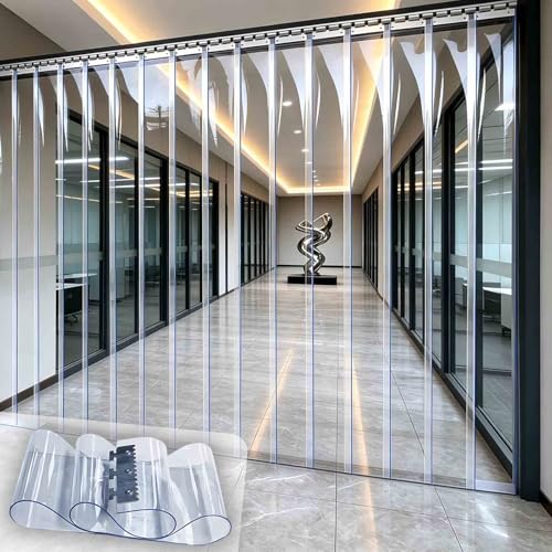 MTHGH Rideau De Porte Laniere Plastique Rideaux À Lamelles Verticales Transparent Rideau Exterieur Porte Anti Chaleur Rideau Exterieur...
