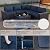 Kullavik 6PCS Outdoor Patio Furniture Set PE Wicker Rattan Sectional Sofa Patio Conversation Sets,Navy Blue