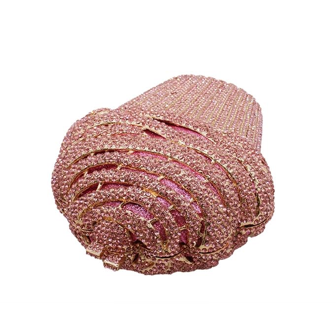 Image of Women Ice Cream Crystal Evening Bag Luxury Rhinestone Clutch Wedding Party Minaudiere Purse and Handbag for Cocktail