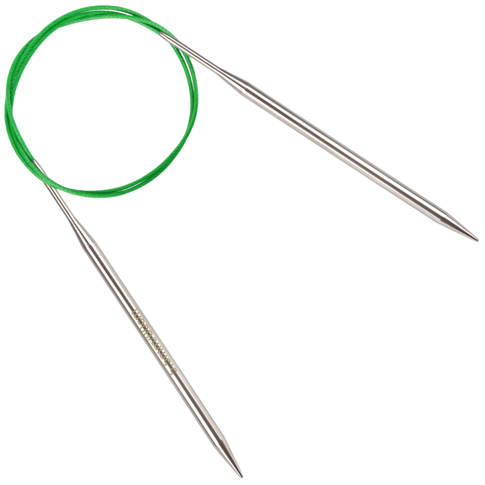 Reessy 5.5 mm Circular Knitting Needles 80 cm Long, Stainless Steel Round Knitting Needle with Flexible Cable