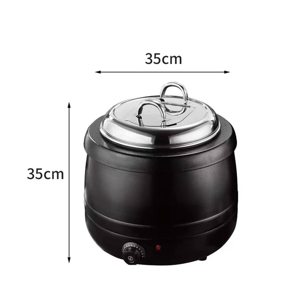 AIZYR Bollitore per Zuppa da 13 Litri Scaldazuppa Elettrico, Scaldavivande con Contenitore Estraibile in Acciaio Inox Scaldavivande da Banco per Ristoranti E Catering Domestici,Curved