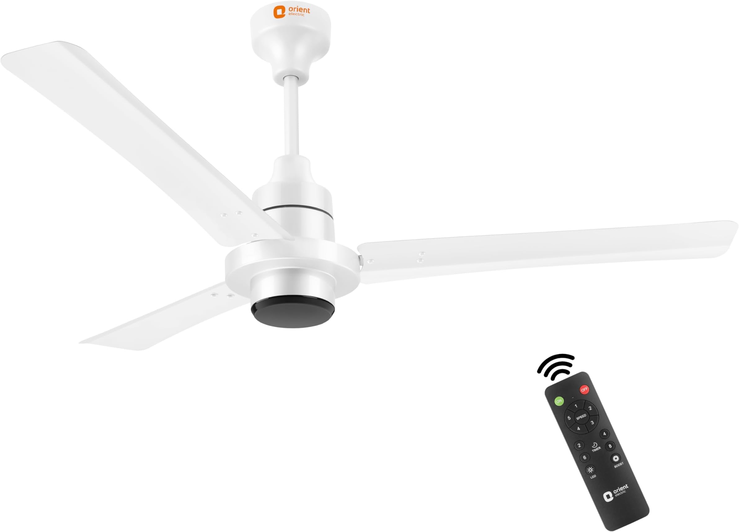Orient Electric I Tome 1200mm 26W Intelligent BLDC Energy Saving Ceiling Fan with Remote| 3 Year On-Site Warranty | 5 Star Rated (White, Pack of 1)