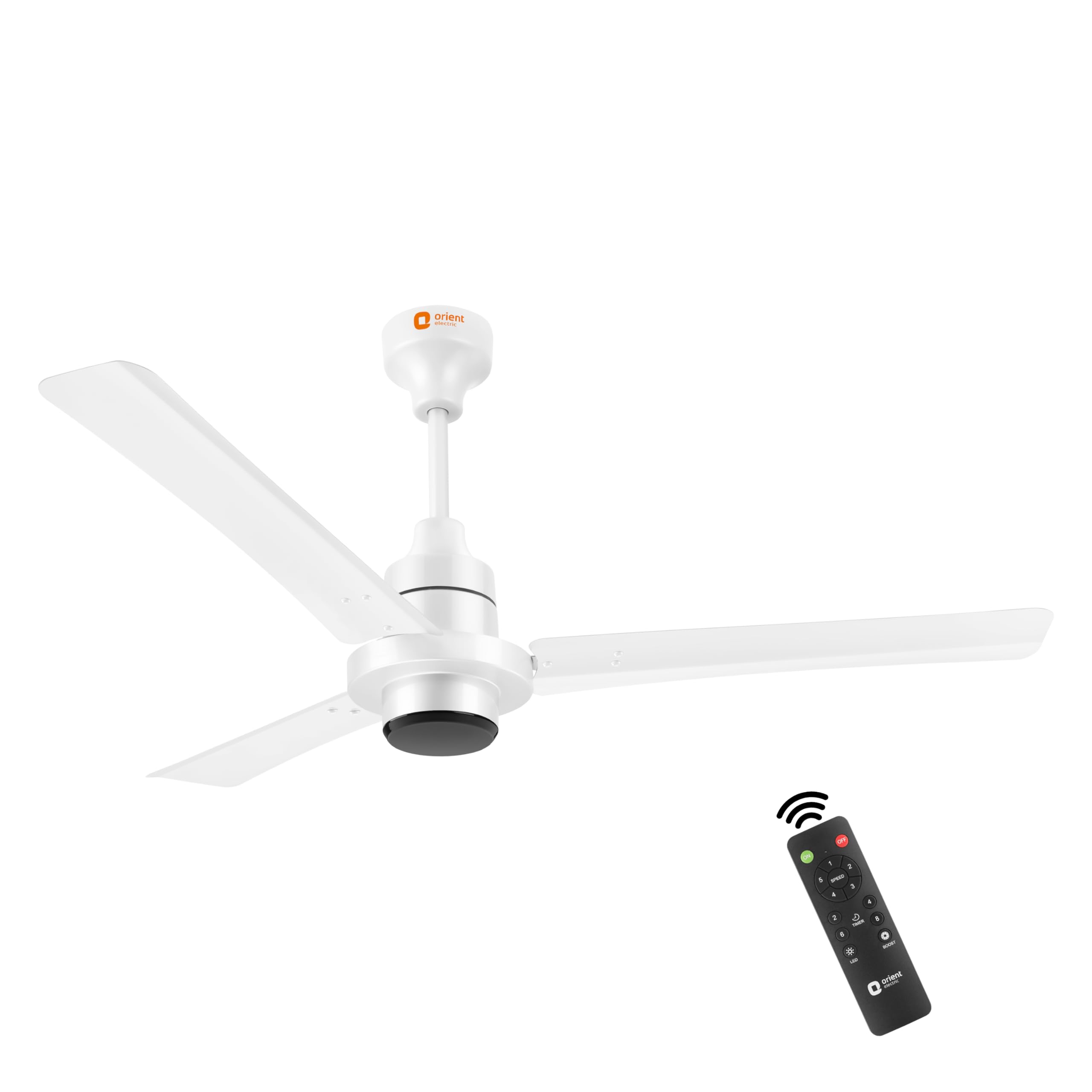 Orient Electric I Tome 1200mm 26W Intelligent BLDC Energy Saving Ceiling Fan with Remote| 3 Year On-Site Warranty | 5 Star Rated (White, Pack of 1)