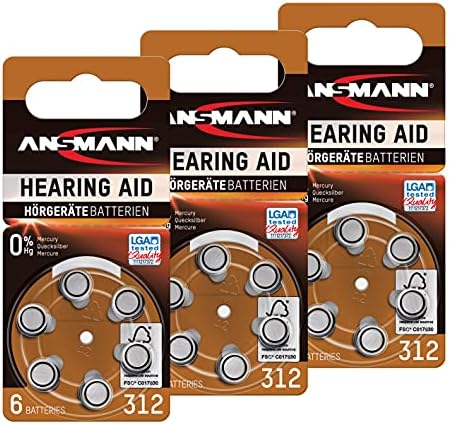 ANSMANN Hearing Aid Batteries [Pack of 60 Cells] Size 10 Yellow Zinc Air Hearing-Aid Suitable For Hearing Aids, Hearing Aids Sound Amplifier - 1.45V Mercury Free