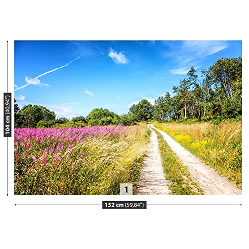 Papier peint fleurs de prairie 152x104cm Tulup pour decoration murale