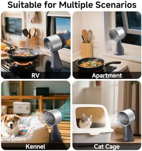 AAOBOSI Portable Range Hood,Desktop Range Hood with Larger Caliber,3 Speed Kitchen Exhaust Fan, Low Noise,Oil Collection Cup,10xAir&Oil Filters,Portable Kitchen Hood for Indoor&Outdoor,RV — view 7