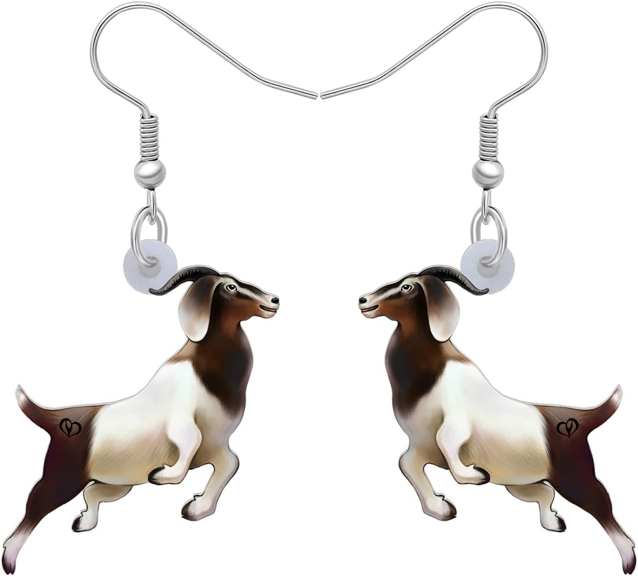 HUAGEOAcrylic Cute Goat Dangle Earrings Novelty Farm Animals Black White Boer Sheep Jewelry For Women Charm Gifts Accessories