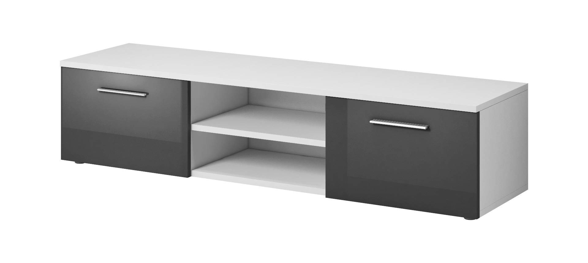 Buy Floating TV Unit Stand Ve White/Fronts High gloss Grey 150