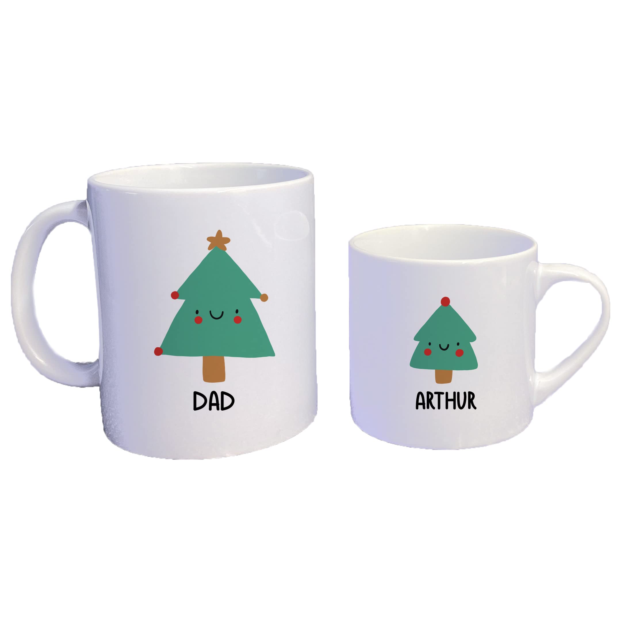 Christmas Mug Gift for Dad Mum Grandma Grandad | Dad Mum Son Daughter Mug | Personalised First Xmas Gift for New Baby Boy Girl Matching Hot Chocolate