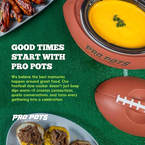 1.5-Quart Football Slow Cooker – Food Warmer for Soup, Dips &amp; More – Unique Kitchen Appliance with Durable Construction – Host Game Days or Transport to Tailgates