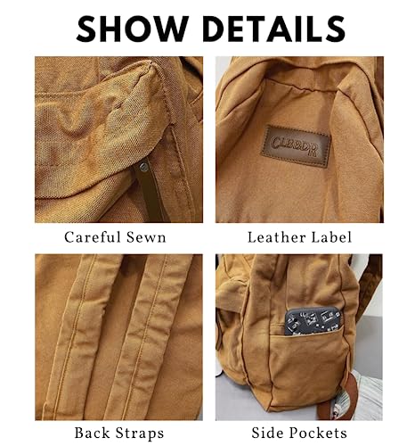 JHTPSLR Dark Academia Aesthetic Backpack Canvas Backpack Vintage Aesthetic Backpack Laptop Backpack Book Bags Casual Daypack (White)2