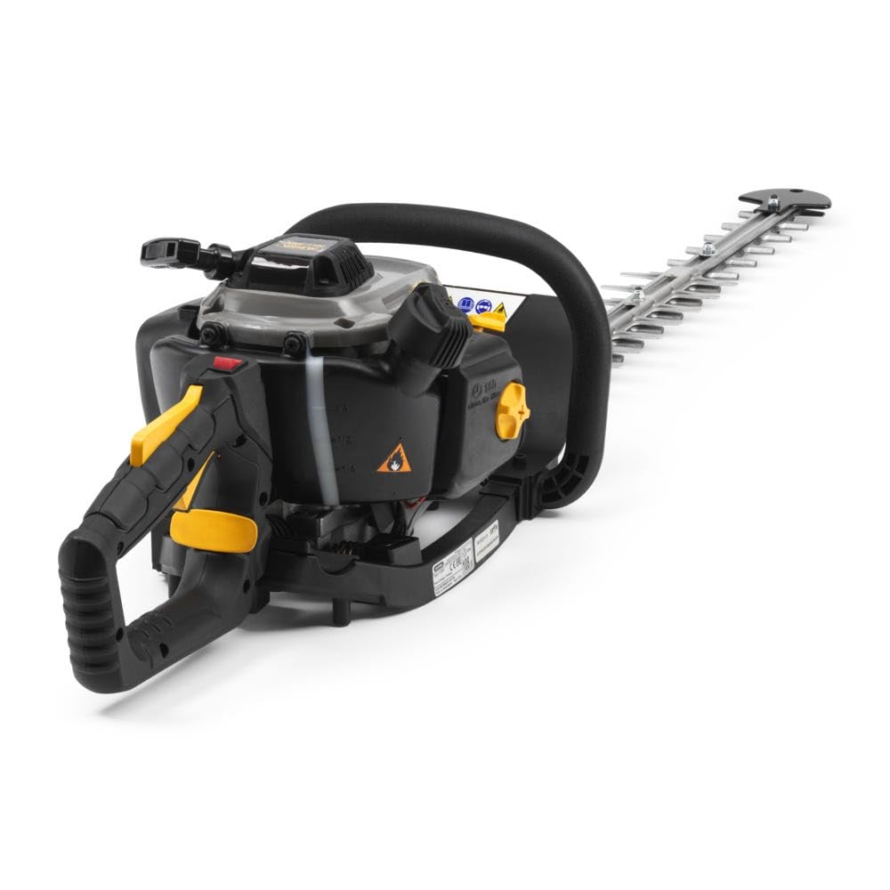 Alpina Cortasetos de Gasolina AHT 555, Espacio Entre Dientes 35 mm, Cuchillas de Doble Corte de 70 cm, Motor de 22,​5 CC, 650 W, Empuñadura Posterior giratoria, Cubrecuchillas Incluido