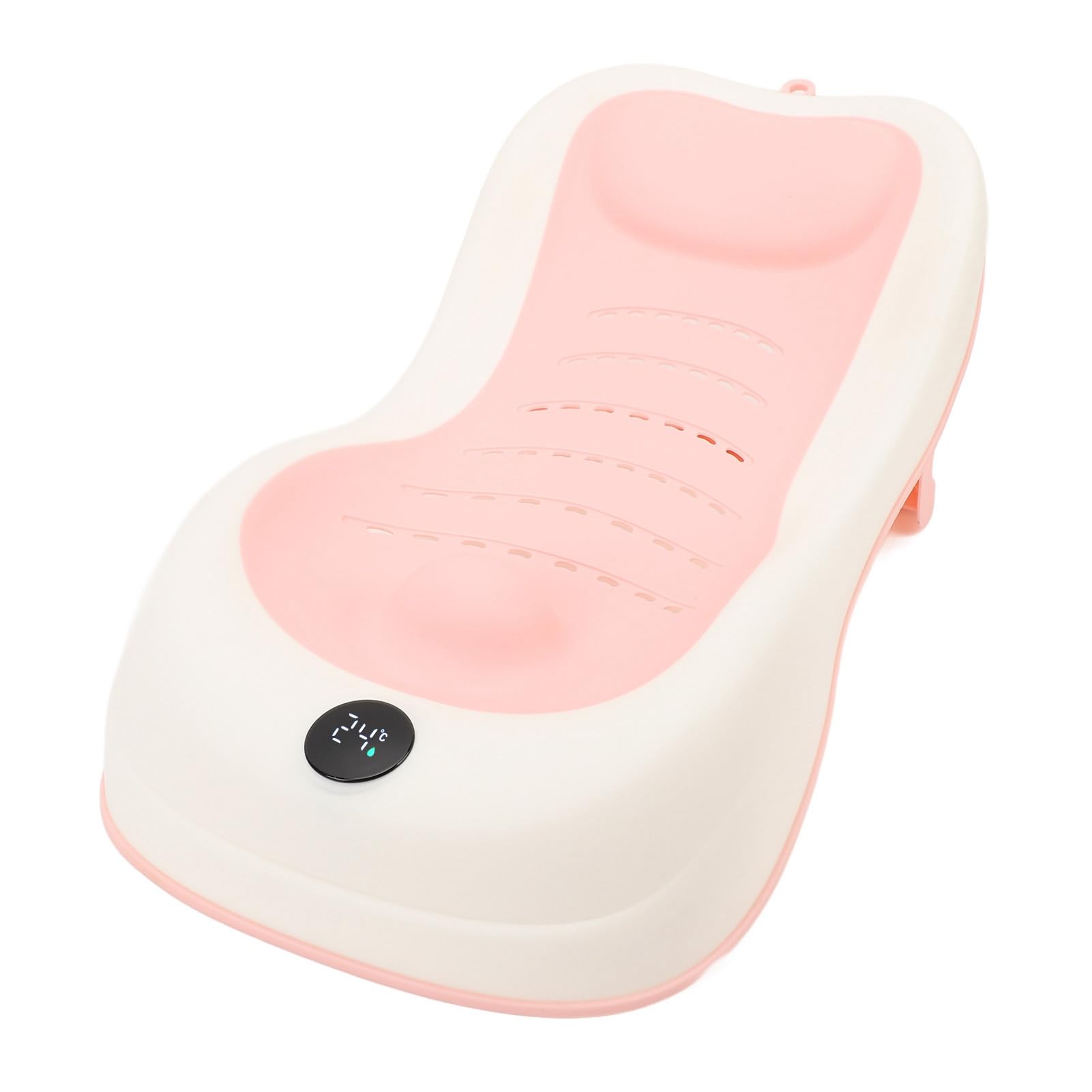Soporte de Baño para bebé con Tecnología Inteligente de Detección de Temperatura, Portátil y Antideslizante para Recién Nacido, Diseño Plegable para Solución de Ahorro de (PINK)