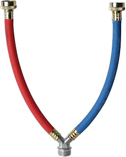 4400747 Rubber Washing Machine Hose - 1Ft (Y) Mixer Hose with 3/4 Inch Male GHT x 3/4 Inch GHT Connectors