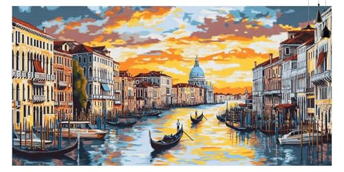 Diamond Painting Venise Coucher de Soleil 5D Grand Format 40x80cm