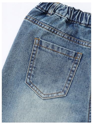 Verdusa Girl's Y2K Heart Bow Baggy Jeans Elastic Waist Wide Leg Denim Pants Streetwear4