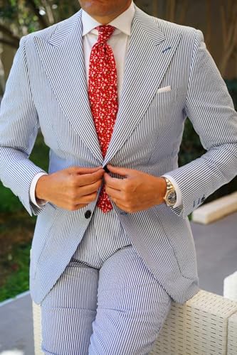 Image of OTAA Floral Necktie Casual Ties for Men - Perfect Neck Tie for Groomsmen Wedding Ties or Formal Occasions