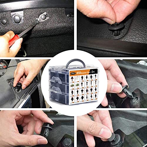 Car Retainer Clips Bumper Clips Plastic Rivets 851PCS Metal Screw Auto Fastener Push Pin Kit Set Panel Clips with Fastener Remover for GM Ford Toyota Honda Chrysler - Image 4