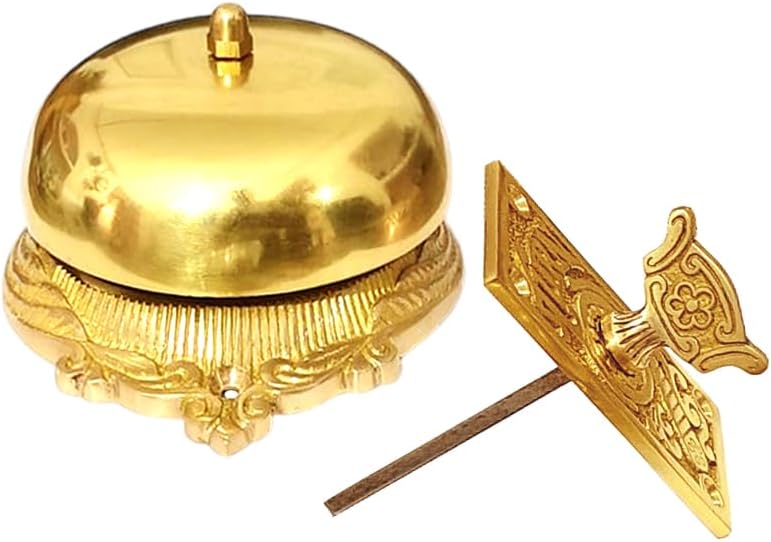 "Elohim" Brass Manual Old Fashioned Door Bell – Vintage Twist Bell – Mechanical Turn Door Bell for Home – (Pack of 1 Polished Lacquered Finish)