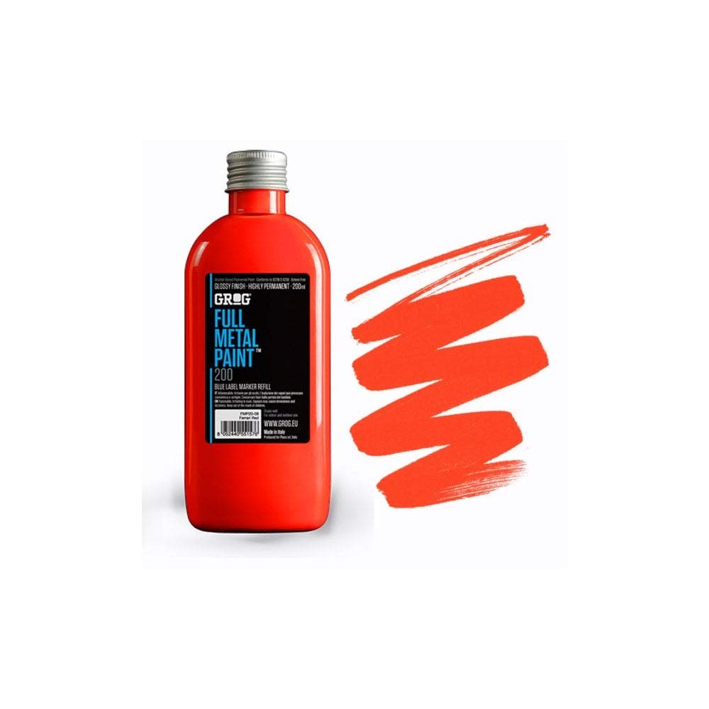 Grog - Full Metal Paint 200ml - Supplied By Graff-City (Neon Orange - FMP-14)